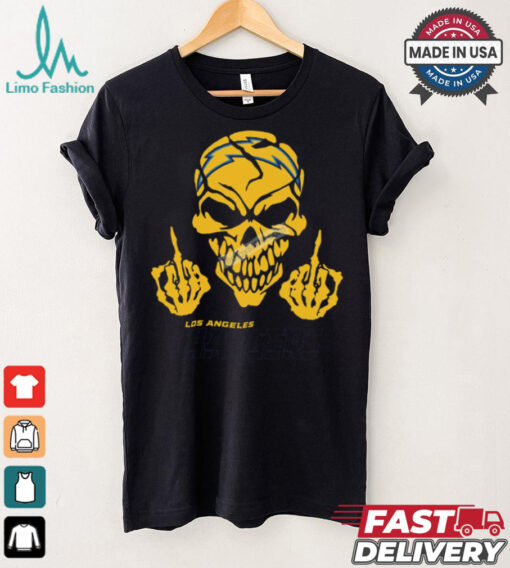 Skull Middle Fingers Los Angeles Chargers Graphic T Shirt