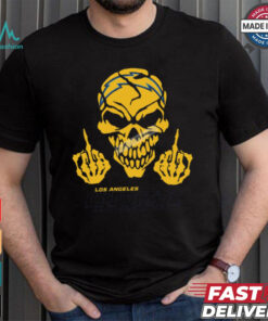 Skull Middle Fingers Los Angeles Chargers Graphic T Shirt