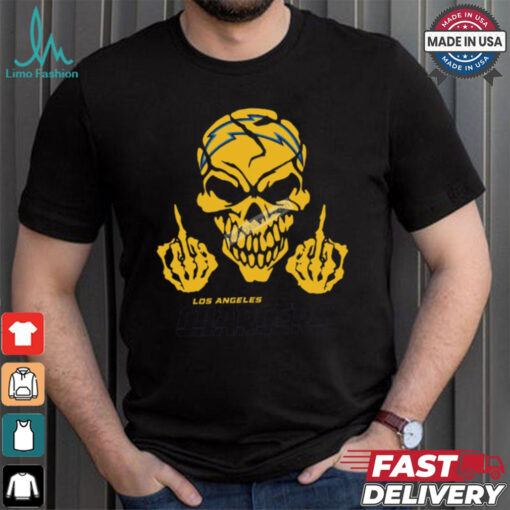 Skull Middle Fingers Los Angeles Chargers Graphic T Shirt