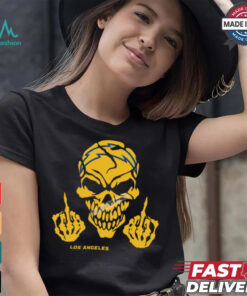 Skull Middle Fingers Los Angeles Chargers Graphic T Shirt