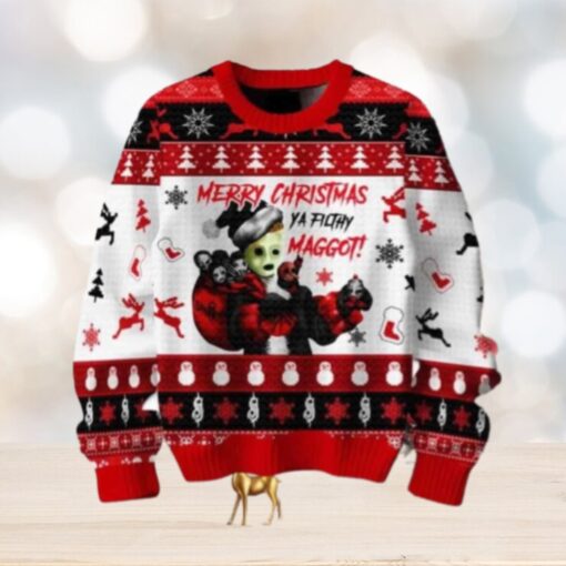 Slipknot Merry Christmas Ya Filthy Maggot Chirstmas Gifts 2024 Xmas For Family And Friends Ugly Sweater