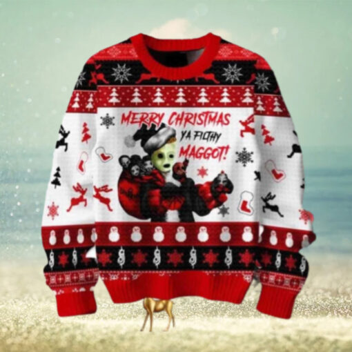 Slipknot Merry Christmas Ya Filthy Maggot Chirstmas Gifts 2024 Xmas For Family And Friends Ugly Sweater