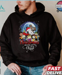 Snoopy Christmas Begins With Christ T Shirt