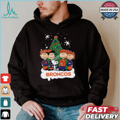 Snoopy Christmas Tree Denver Broncos Graphic T Shirt