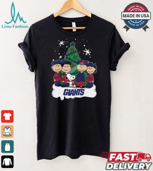 Snoopy Christmas Tree New York Giants Graphic T Shirt