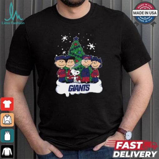 Snoopy Christmas Tree New York Giants Graphic T Shirt