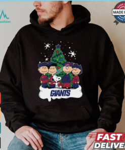 Snoopy Christmas Tree New York Giants Graphic T Shirt