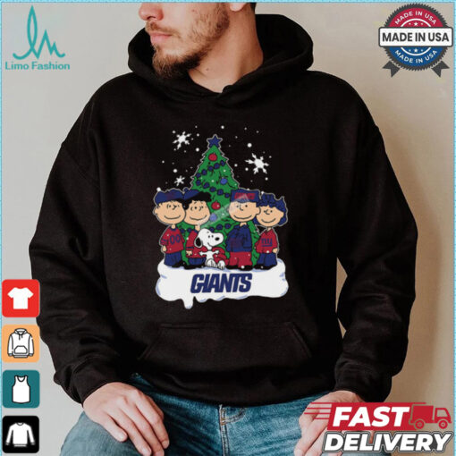 Snoopy Christmas Tree New York Giants Graphic T Shirt