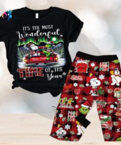 Snoopy x Grinch It’s The Most Wonderful Time Of The Year Pajamas Set