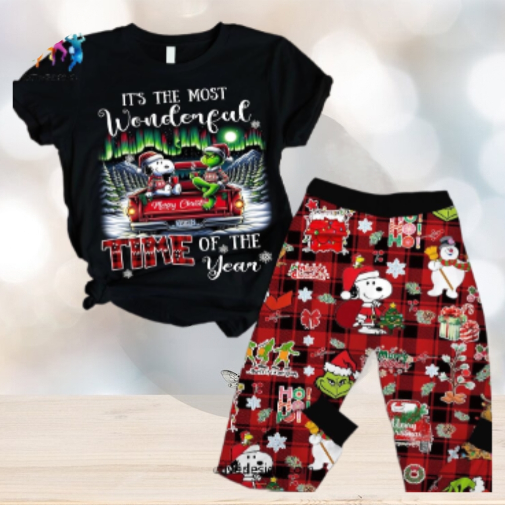 Snoopy x Grinch It’s The Most Wonderful Time Of The Year Pajamas Set Snoopy x Grinch It’s The Most Wonderful Time Of The Year Pajamas Set