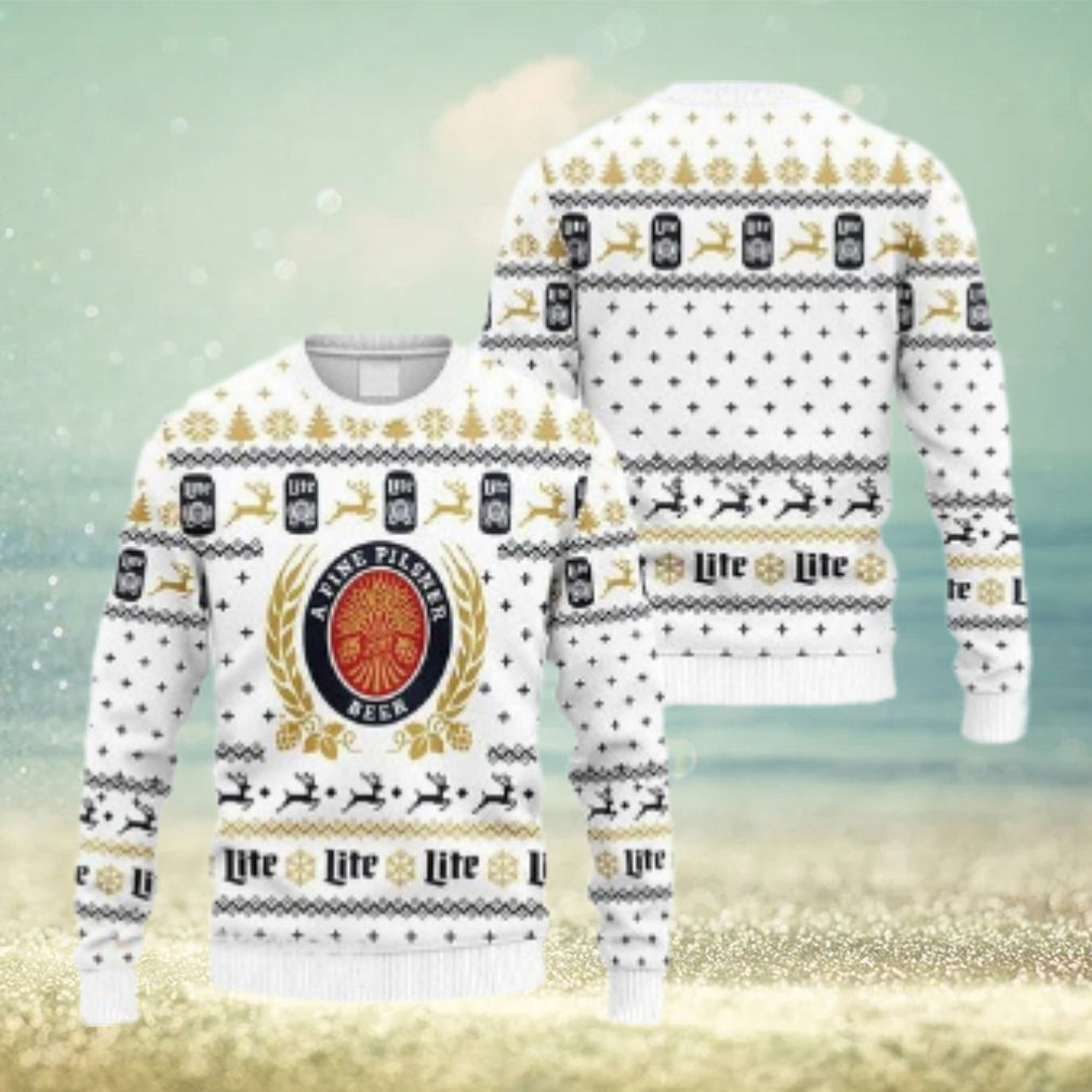 Snowflakes Miller Lite Christmas Ugly Sweater Snowflakes Miller Lite Christmas Ugly Sweater