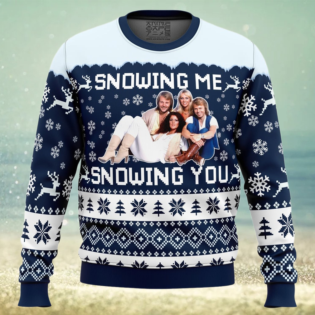 Snowing Me Snowing You ABBA Ugly Christmas Sweater Snowing Me Snowing You ABBA Ugly Christmas Sweater