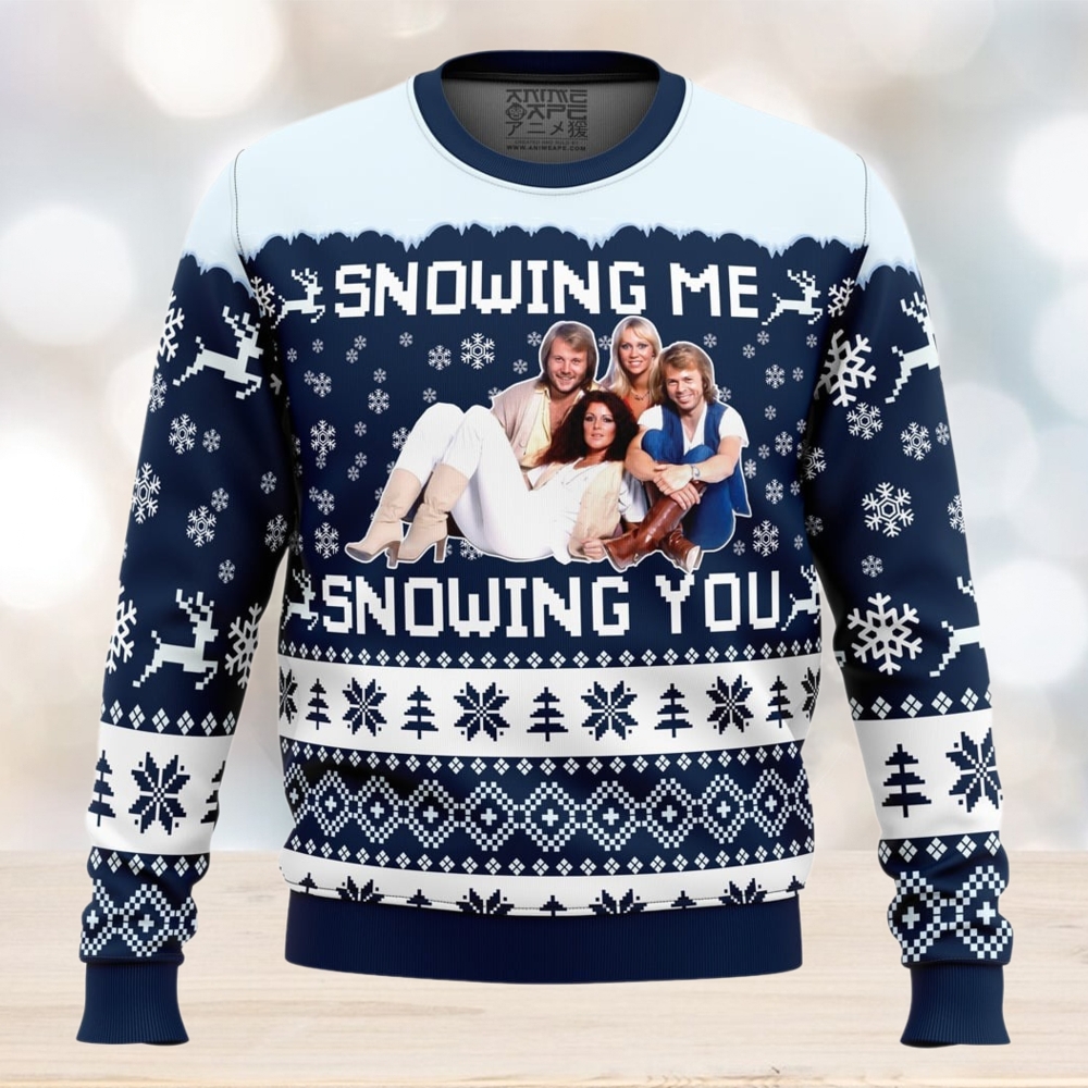 Snowing Me Snowing You ABBA Ugly Christmas Sweater Snowing Me Snowing You ABBA Ugly Christmas Sweater