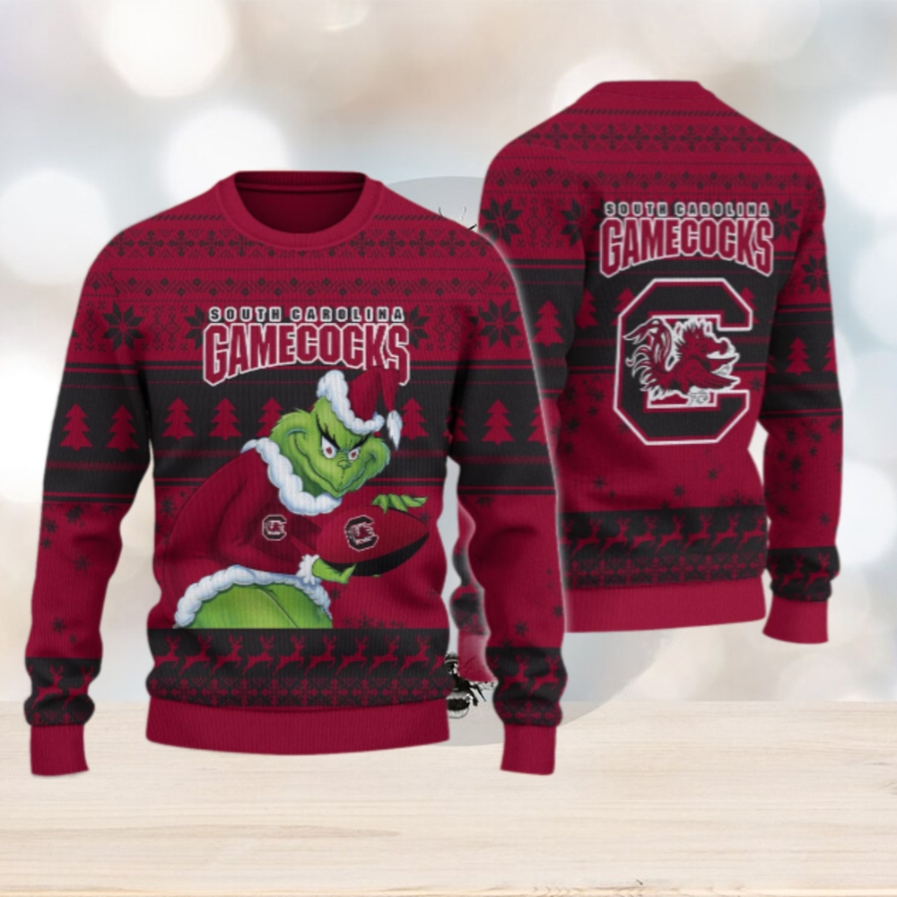 South Carolina Gamecocks Grinch Ugly Christmas Sweater South Carolina Gamecocks Grinch Ugly Christmas Sweater