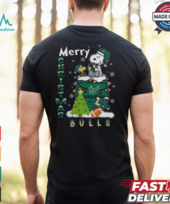 South Florida Bulls Snoopy And Woodstock Merry Christmas Shirt
