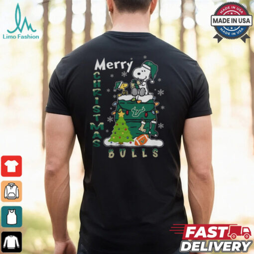 South Florida Bulls Snoopy And Woodstock Merry Christmas Shirt
