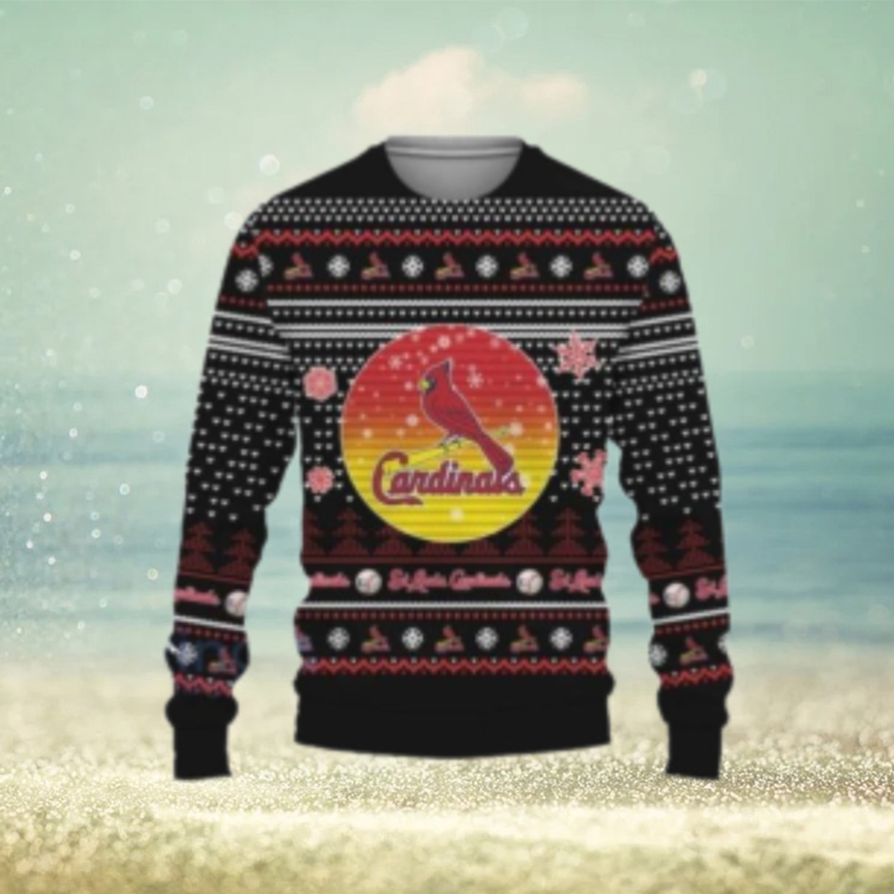 St. Louis Cardinals Black Sunset Logo Christmas Sweater St. Louis Cardinals Black Sunset Logo Christmas Sweater