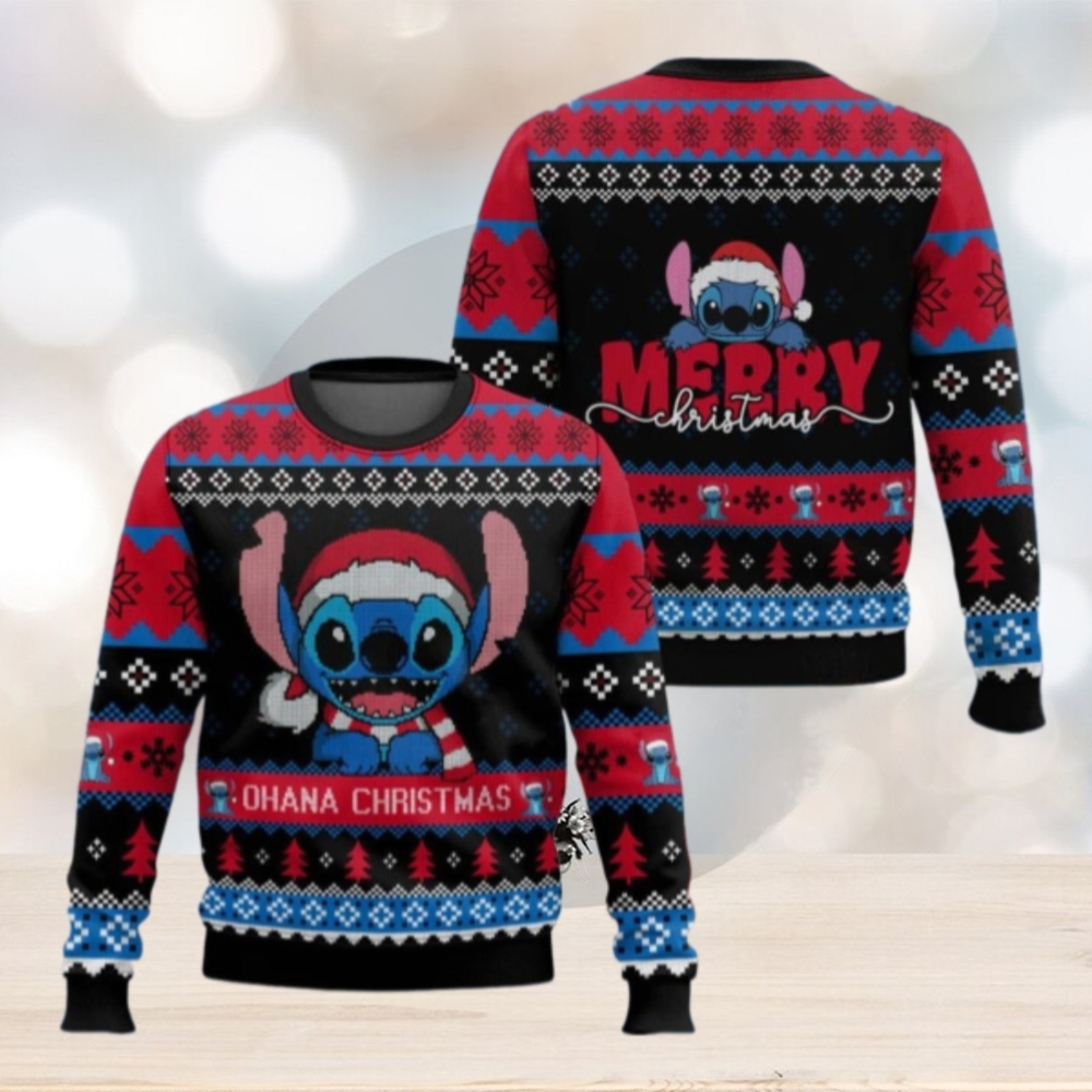 Stitch Ohana Christmas Sweater, Disney Ugly Sweater Stitch Ohana Christmas Sweater, Disney Ugly Sweater