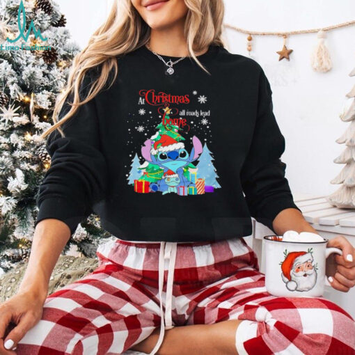 Stitch at Christmas all roads lead to home shirt