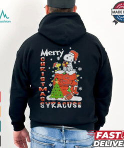 Syracuse Orange Snoopy And Woodstock Merry Christmas Shirt
