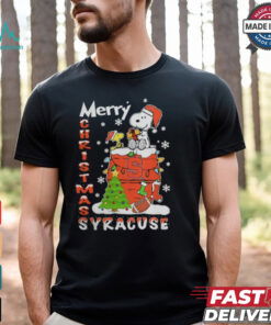 Syracuse Orange Snoopy And Woodstock Merry Christmas Shirt