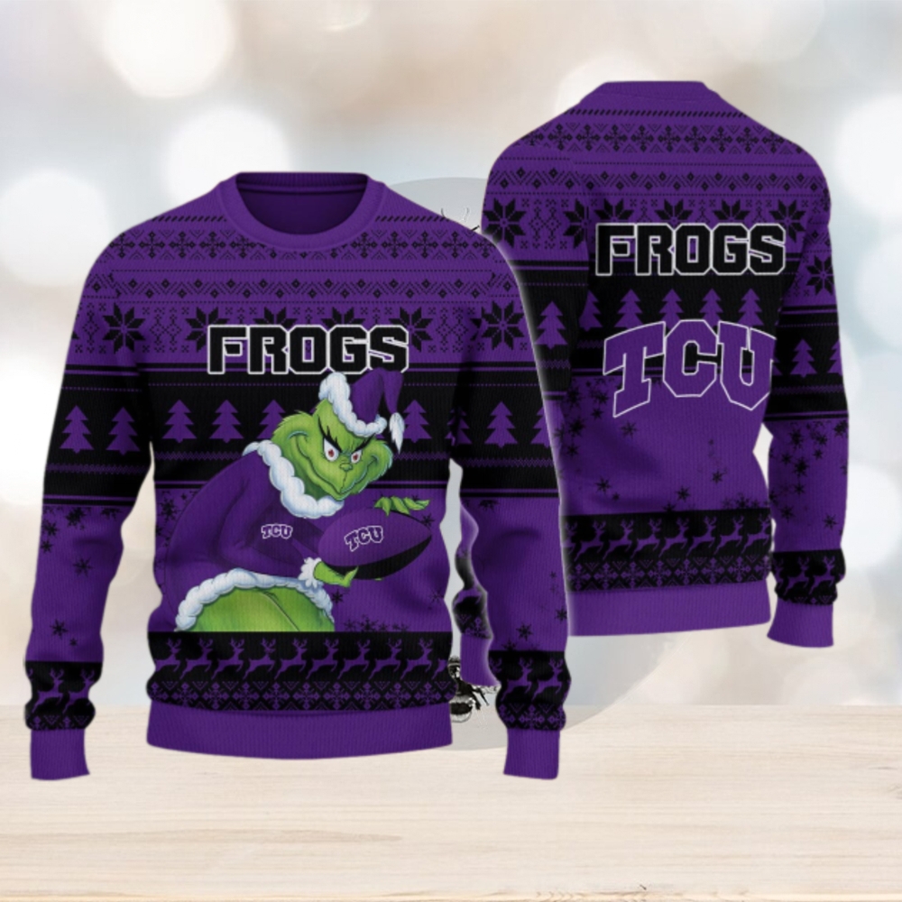 TCU Horned Frogs Grinch Ugly Christmas Sweater TCU Horned Frogs Grinch Ugly Christmas Sweater