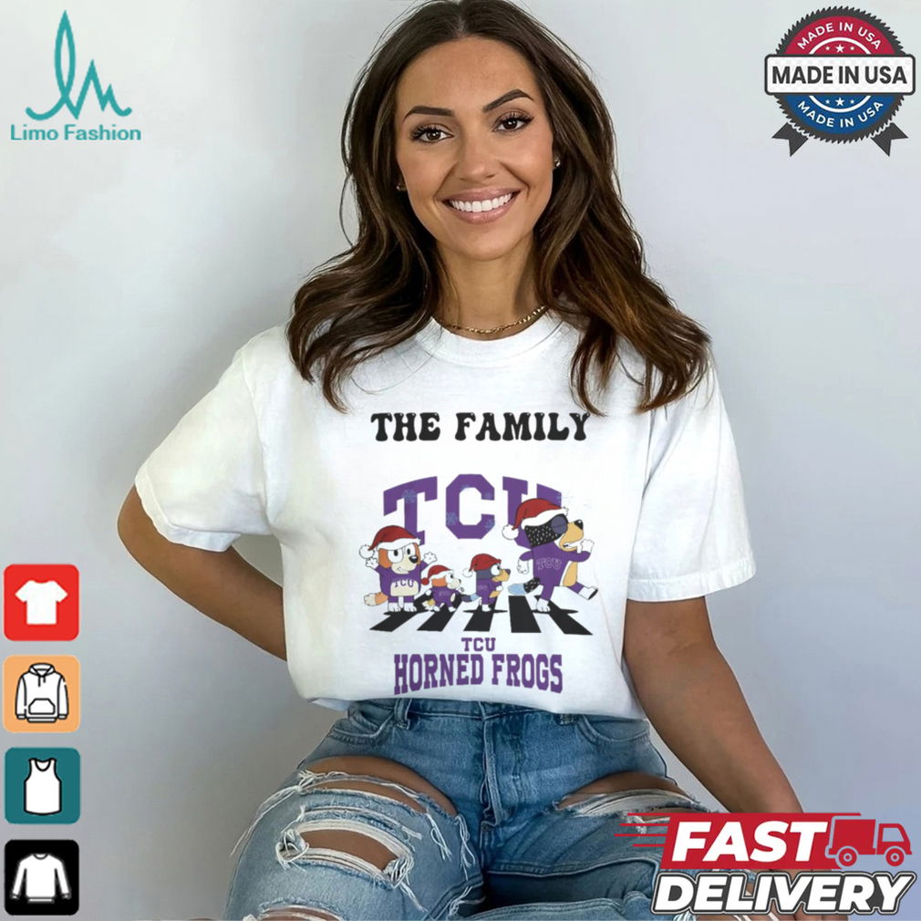 TCU Horned Frogs X Family Bluey Merry Christmas 2024 Shirt TCU Horned Frogs X Family Bluey Merry Christmas 2024 Shirt