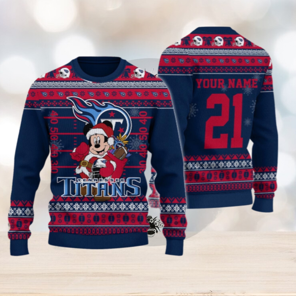 Tennessee Titans Mickey Mouse Santa Ugly Christmas Sweater Tennessee Titans Mickey Mouse Santa Ugly Christmas Sweater