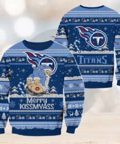 Tennessee Titans NFL 2024 Merrykissmyass Funny Santa Claus Christmas Ugly Sweater
