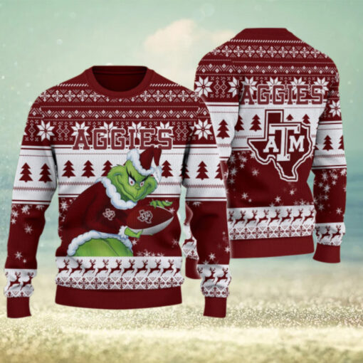 Texas A&M Aggies Grinch Ugly Christmas Sweater