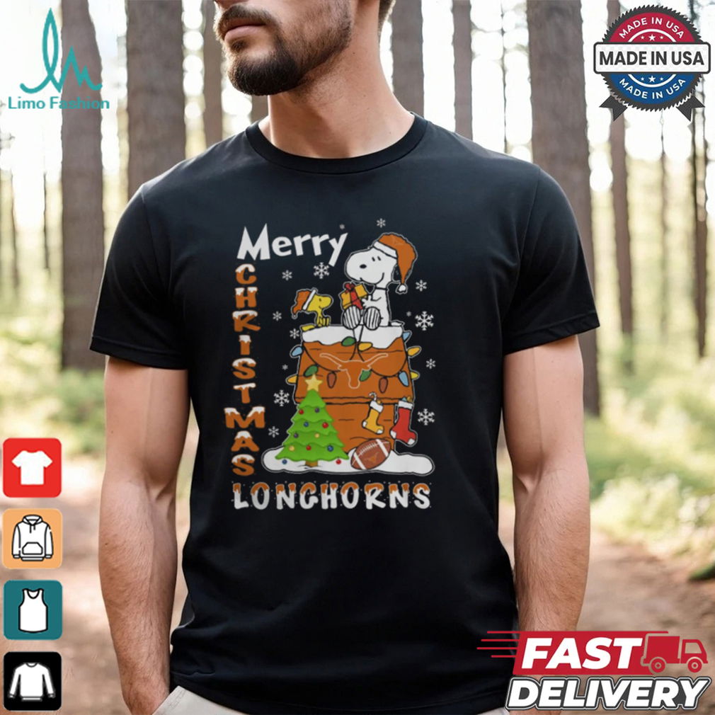 Texas Longhorns Snoopy And Woodstock Merry Christmas Shirt Texas Longhorns Snoopy And Woodstock Merry Christmas Shirt