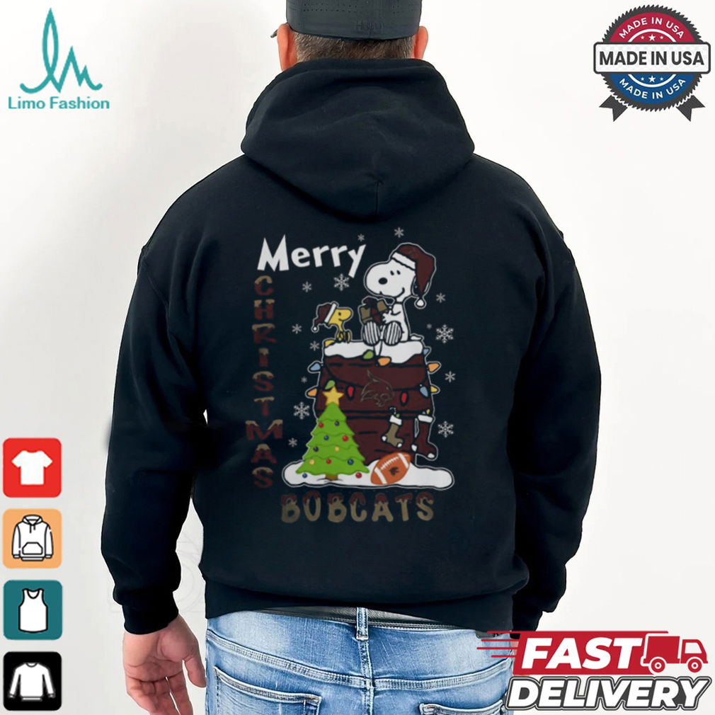 Texas State Bobcats Snoopy And Woodstock Merry Christmas Shirt Texas State Bobcats Snoopy And Woodstock Merry Christmas Shirt
