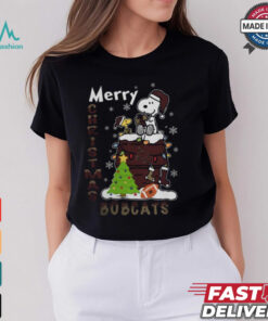 Texas State Bobcats Snoopy And Woodstock Merry Christmas Shirt