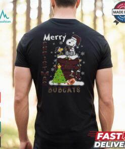 Texas State Bobcats Snoopy And Woodstock Merry Christmas Shirt