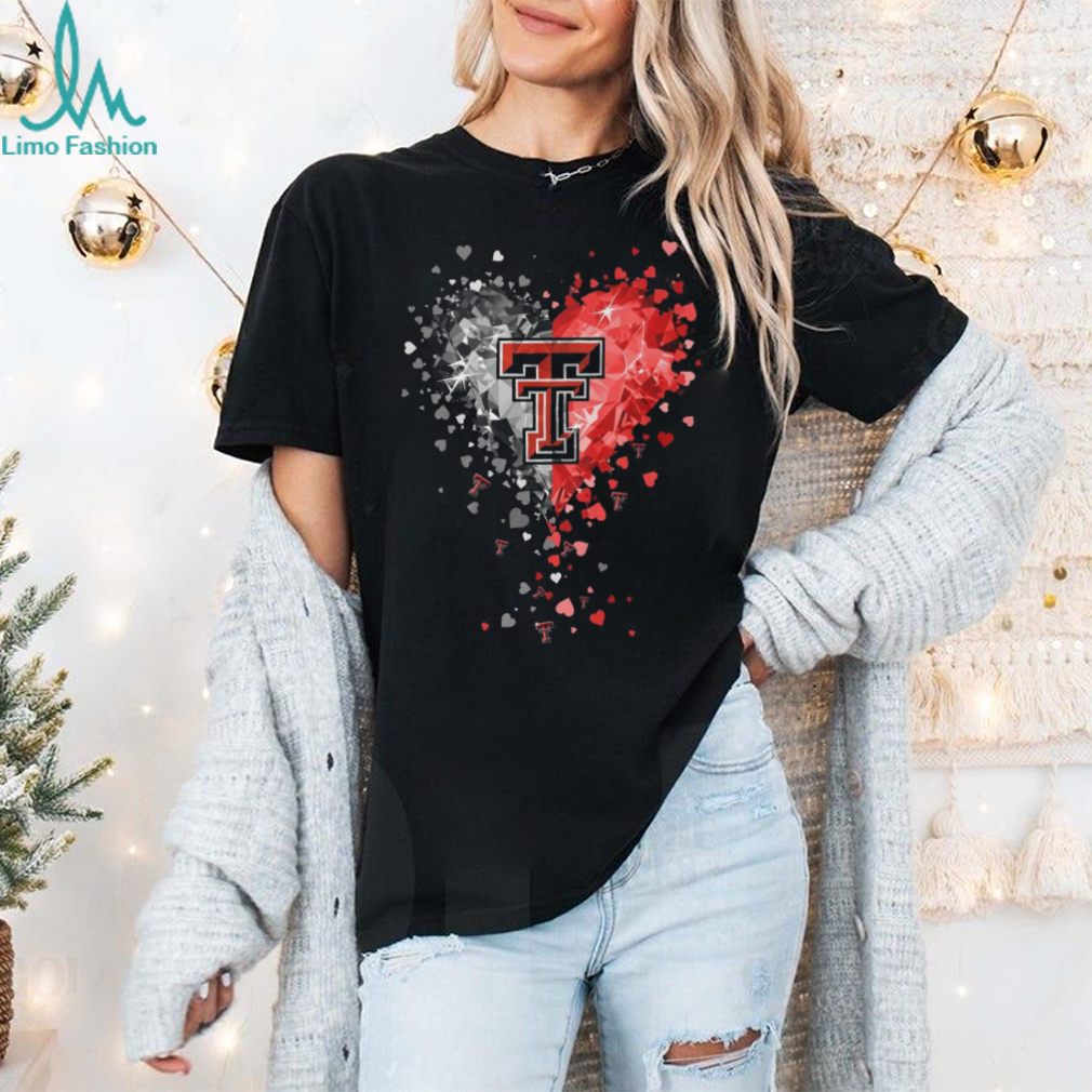 Texas Tech Red Raiders Crystal Heart Shirt Texas Tech Red Raiders Crystal Heart Shirt