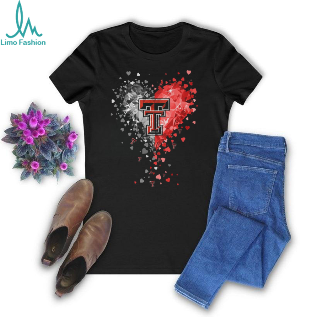 Texas Tech Red Raiders Crystal Heart Shirt Texas Tech Red Raiders Crystal Heart Shirt