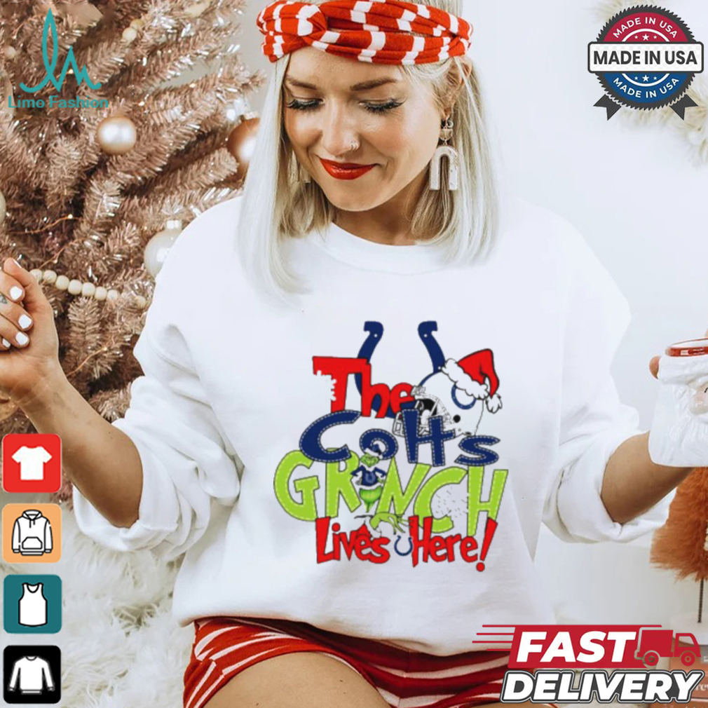 The Colts Grinch lives here Christmas T Shirt The Colts Grinch lives here Christmas T Shirt