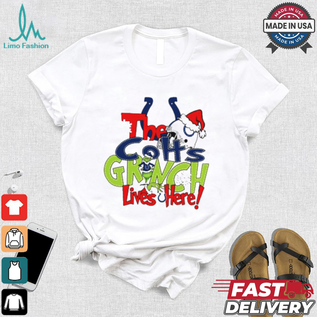 The Colts Grinch lives here Christmas T Shirt The Colts Grinch lives here Christmas T Shirt