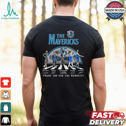 The Dallas Mavericks Abbey Road 45 Years 1980 2025 Thank You For The Memories Signatures shirt