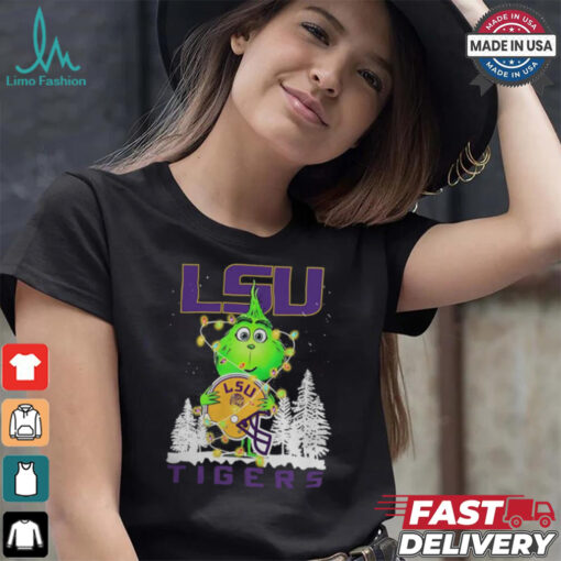 The Grinch Hug LSU Tigers Helmet Christmas Shirt
