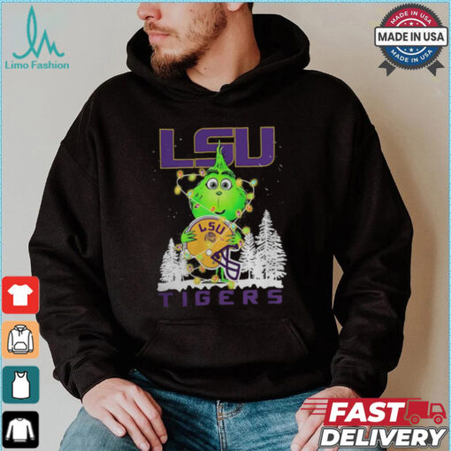 The Grinch Hug LSU Tigers Helmet Christmas Shirt