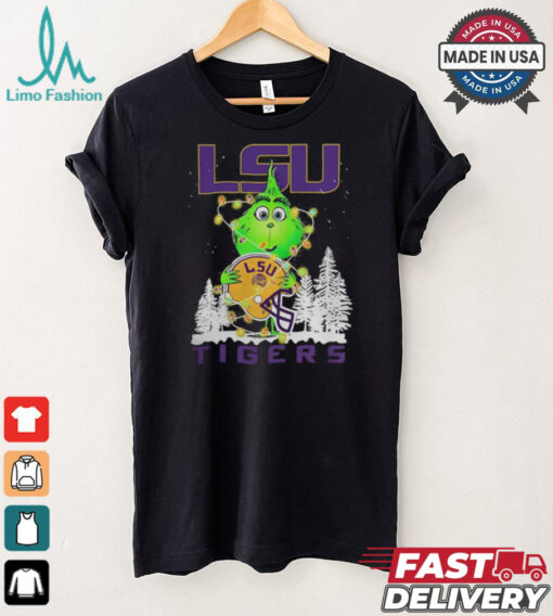 The Grinch Hug LSU Tigers Helmet Christmas Shirt