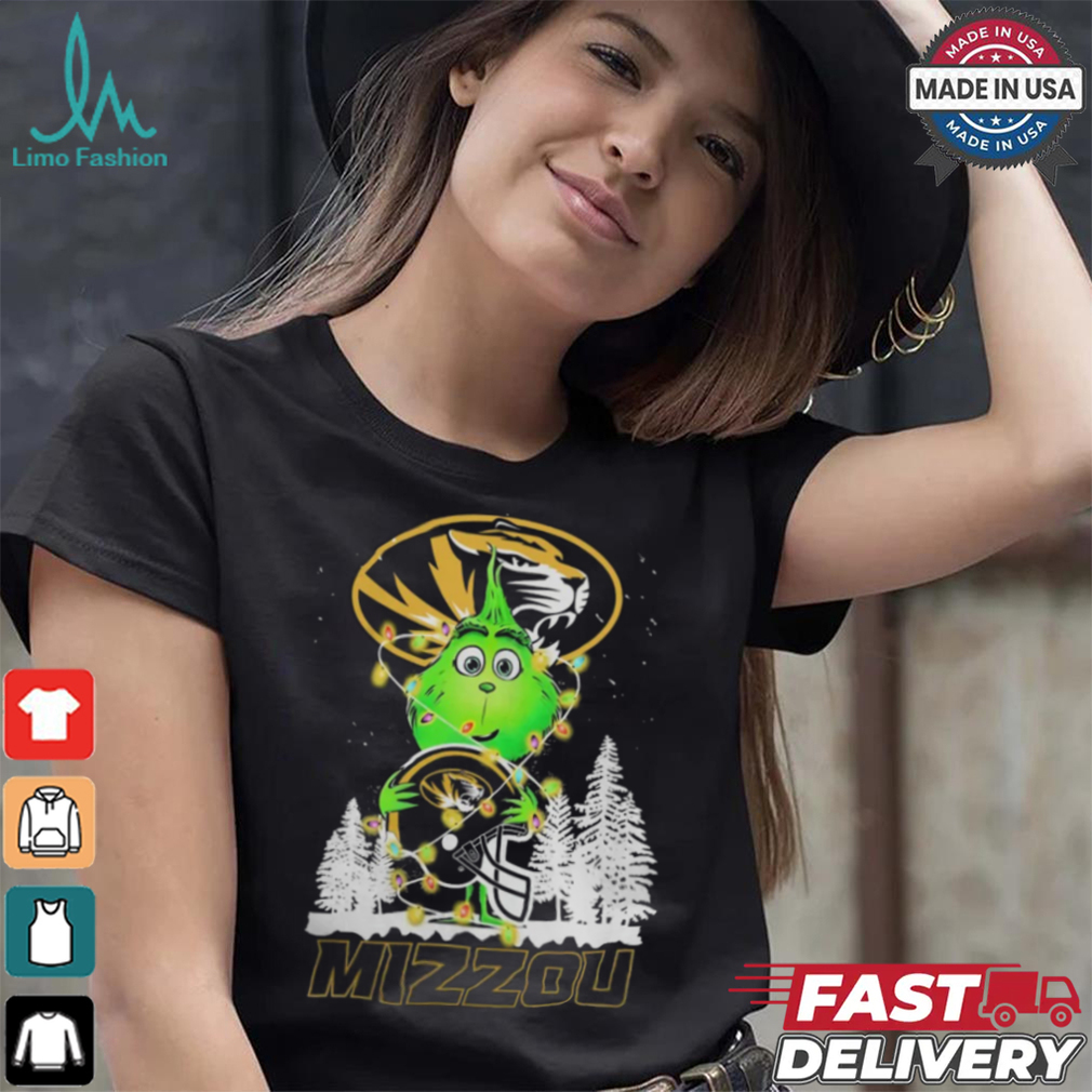 The Grinch Hug Missouri Tigers Helmet Christmas Shirt The Grinch Hug Missouri Tigers Helmet Christmas Shirt