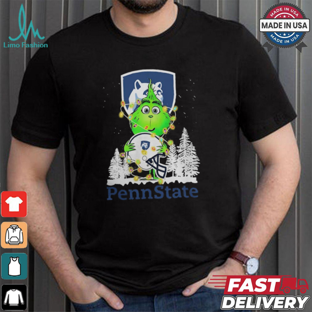 The Grinch Hug Penn State Helmet Christmas Shirt The Grinch Hug Penn State Helmet Christmas Shirt