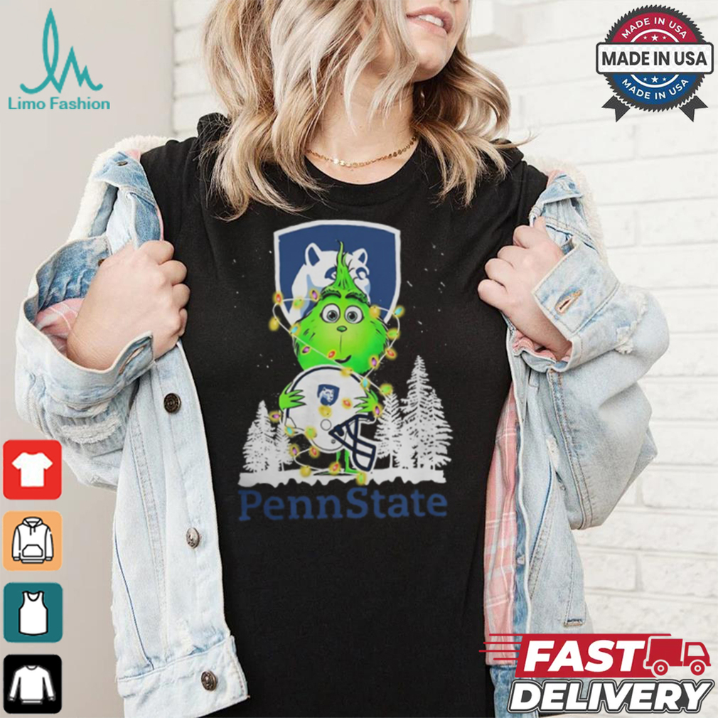 The Grinch Hug Penn State Helmet Christmas Shirt The Grinch Hug Penn State Helmet Christmas Shirt