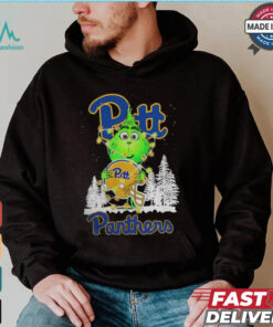 The Grinch Hug Pittsburgh Panthers Helmet Christmas Shirt