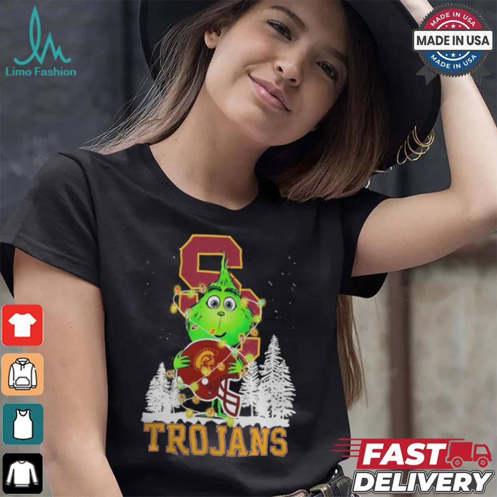 The Grinch Hug USC Trojans Helmet Christmas Shirt The Grinch Hug USC Trojans Helmet Christmas Shirt