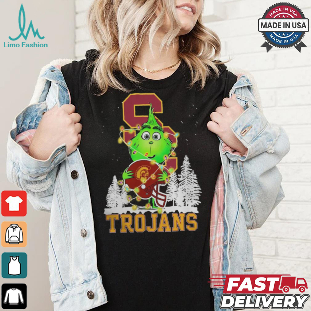 The Grinch Hug USC Trojans Helmet Christmas Shirt The Grinch Hug USC Trojans Helmet Christmas Shirt