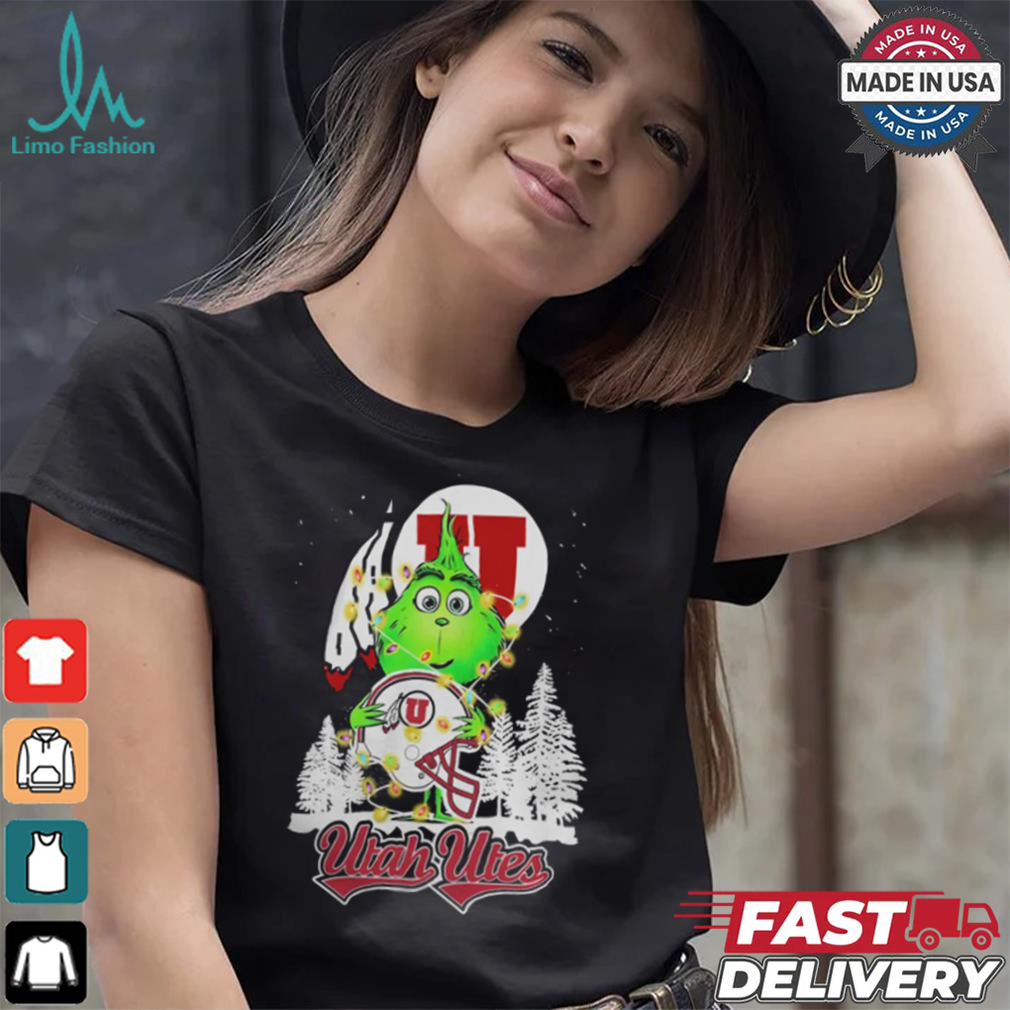 The Grinch Hug Utah Utes Helmet Christmas Shirt The Grinch Hug Utah Utes Helmet Christmas Shirt