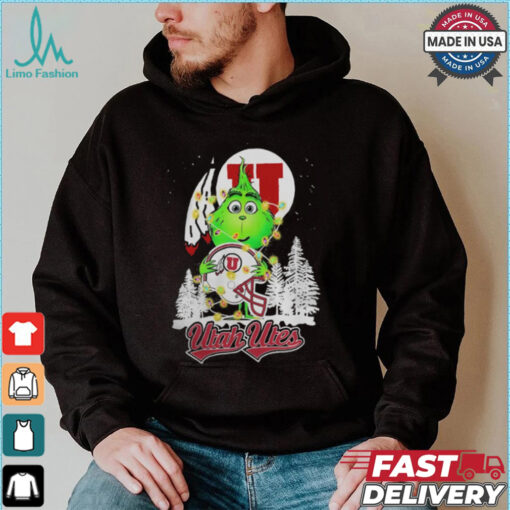 The Grinch Hug Utah Utes Helmet Christmas Shirt